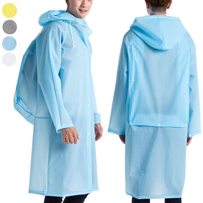 Cycling Gear In Rain - Manteau de pluie Long réutilisable Transparent