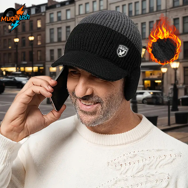 Cycling Gear For Cold Weather - MuqiNush Bonnet d'hiver chaud avec cache-oreilles,