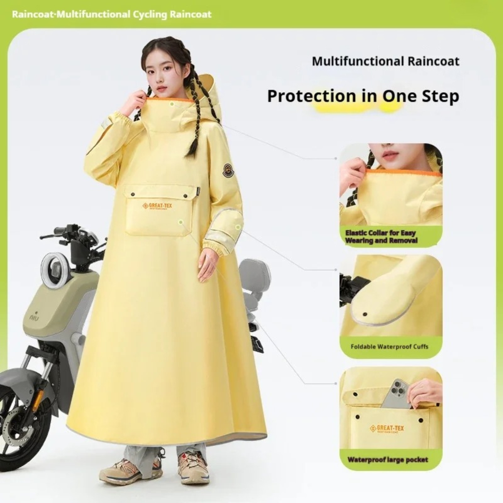 Poncho imperméable pour le cyc - Cycling Gear In Rain avis et prix